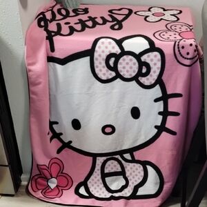 Hello Kitty Pink and White Throw Blanket
